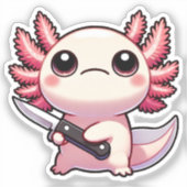 安定性：かわいいAxolotlビニールステッカー シール (正面)