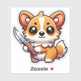 安定性：かわいいCorgi Vinyl Sticker シール