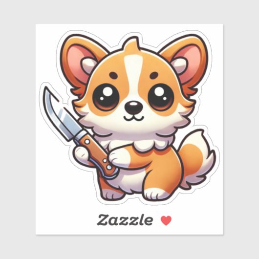 安定性：かわいいCorgi Vinyl Sticker シール (シート)