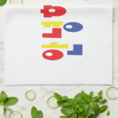 安寧八瀬代!韓国こんにちは!안녕하세요ハングル文字 キッチンタオル (折り畳み)