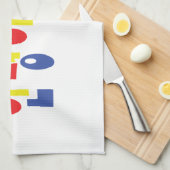 安寧八瀬代!韓国こんにちは!안녕하세요ハングル文字 キッチンタオル (四つ折り)