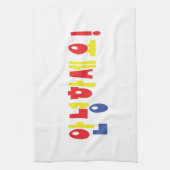 安寧八瀬代!韓国こんにちは!안녕하세요ハングル文字 キッチンタオル (縦)