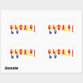 安寧八瀬代!韓国こんにちは!안녕하세요ハングル文字 楕円形シール (シート)