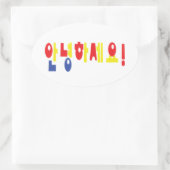 安寧八瀬代!韓国こんにちは!안녕하세요ハングル文字 楕円形シール (バッグ)