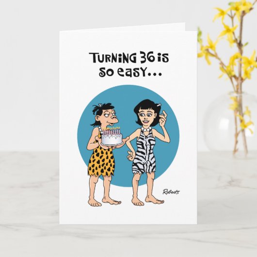 安心おもしろい36誕生日 カード (黄色い花)