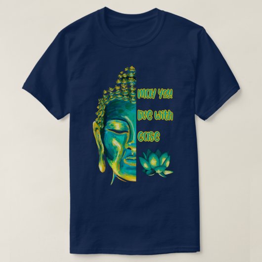 安心して暮らしてほしいメッタ仏 Tシャツ (デザイン正面)