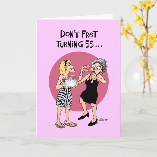 安心55誕生日 カード (黄色い花)