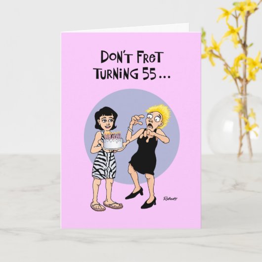 安心55誕生日 カード (黄色い花)