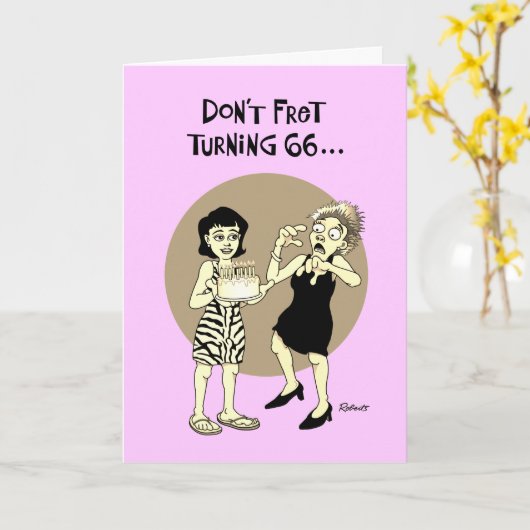 安心66th誕生日カード カード (黄色い花)