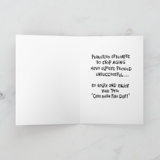 安心74誕生日 カード (内部)