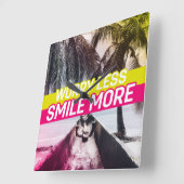 安心、スマイル スクエア壁時計 (傾斜)