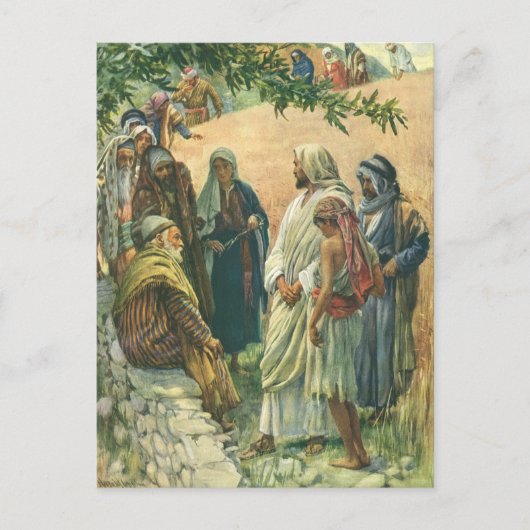 安息日に取り組むヴィンテージ ポストカード (正面)