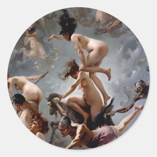 安息日に行く魔女 – Luis Ricardo Falero ラウンドシール (正面)