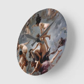 安息日に行く魔女 – Luis Ricardo Falero ラウンド壁時計 (傾斜)