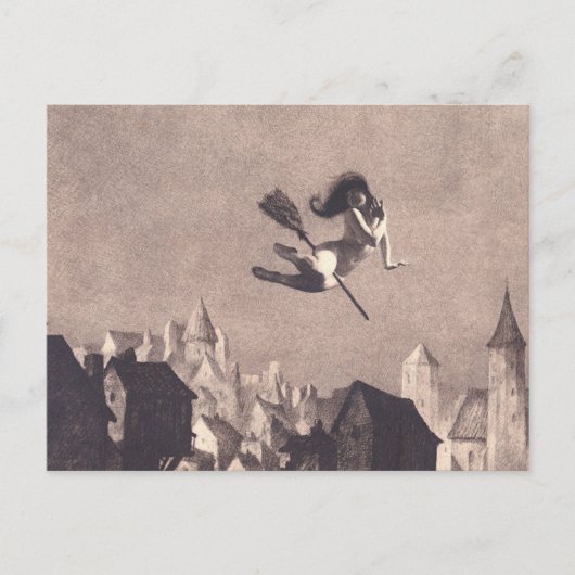 安息日へのフライトWilliam Mortensen ポストカード (正面)