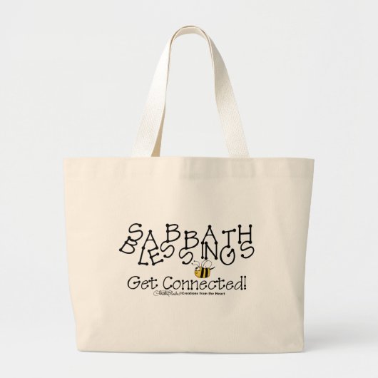 安息日恵み接続 ラージトートバッグ (正面)