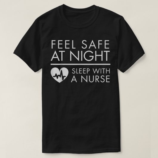 安感じ全な夜の眠りナースとおもしろいかわいいTe Tシャツ (デザイン正面)