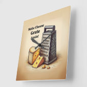 安笑わされる全な政治 スクエア壁時計 (傾斜)