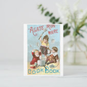 安置鉄器ヴィンテージ料理本とアート ポストカード (スタンド正面)