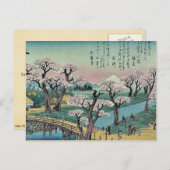 安藤広重による小金井橋の夕焼け ポストカード (正面/裏面)