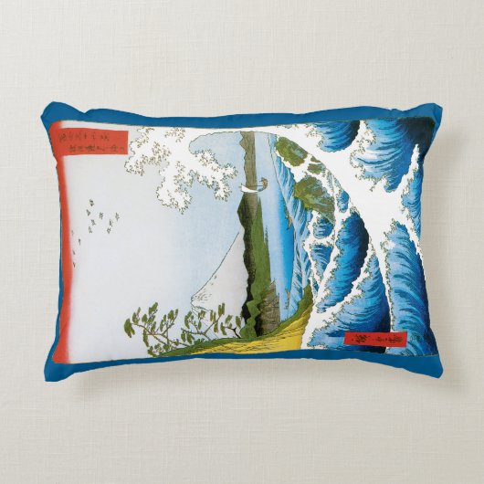 安藤広重の駿河国薩田の海 アクセントクッション (正面)