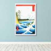 安藤広重の駿河国薩田の海 キャンバスプリント (インサイチュ (ウッドフロア))