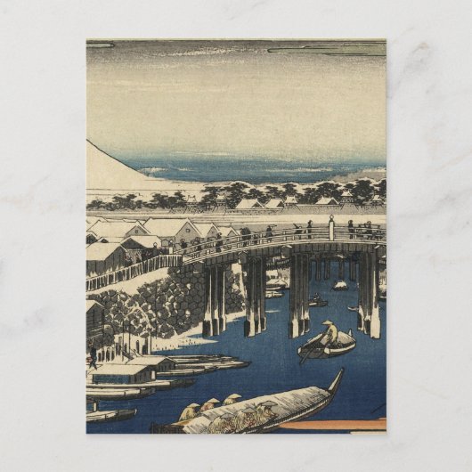 安藤広重 – 日本橋、雪の後をクリア ポストカード (正面)