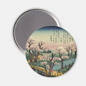 安藤広重 – Koganei Bridgeでの夕べグロー マグネット (正面/裏面)