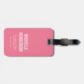 安静おもしろいビーチ顔 |ピンク旅行 ラゲッジタグ (裏面横)