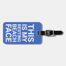 安静おもしろいビーチ顔 |旅行(青) ラゲッジタグ