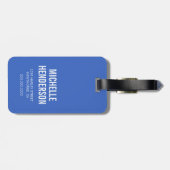 安静おもしろいビーチ顔 |旅行（青） ラゲッジタグ (裏面横)