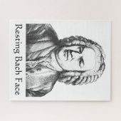 安静なバッハ顔 クラシック音楽作曲家 ジグソーパズル (横)