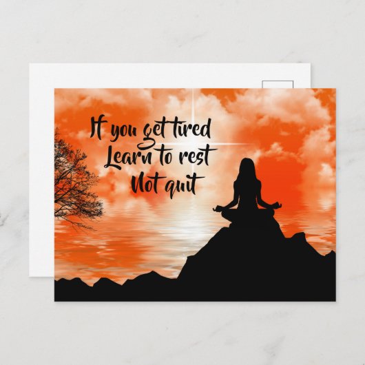 安静はやめ感動的やる気を起こさせる引用文 ポストカード (正面/裏面)