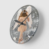 安静ラウンドクロック! ラウンド壁時計 (傾斜)