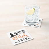 安静性魔女顔 スクエアペーパーコースター (インサイチュ)