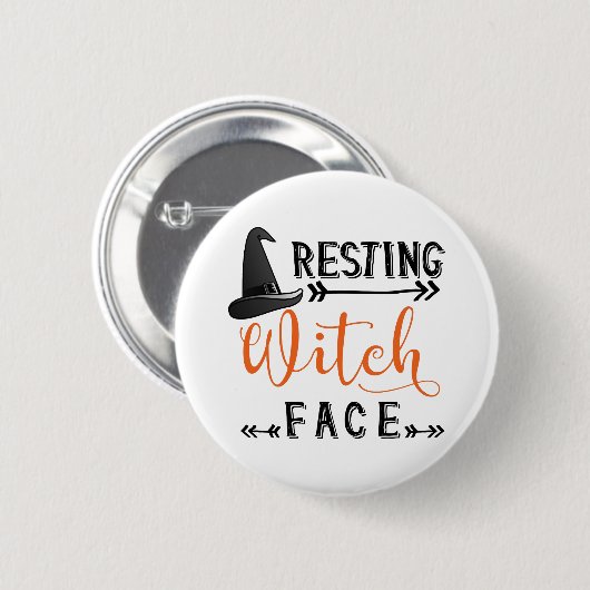 安静性魔女顔 缶バッジ (正面&裏面)