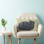 安静時のカメ絵を描ラ猫のカスタム枕 ランバークッション (椅子)