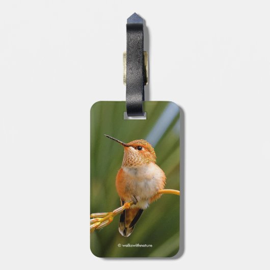 安静時のハチドリ ラゲッジタグ (裏面縦)