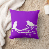 安静時の濃い紫の田舎鳥 クッション (ブランケット)