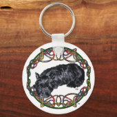 安静時スコッチケルト結び糸細工 キーホルダー (正面)