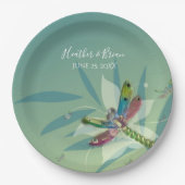 安静時ドラゴンフライウェディングシャワー紙プレート ペーパープレート (正面)