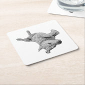 安静時ユーモア スクエアペーパーコースター (アングル)