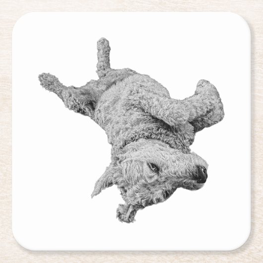 安静時ユーモア スクエアペーパーコースター (正面)