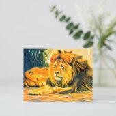 安静時ライオン ポストカード (スタンド正面)