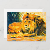 安静時ライオン ポストカード (正面/裏面)