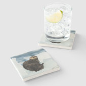 安静海船 ストーンコースター (横)