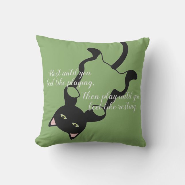 安静用の子猫と引用文 アウトドアクッション (正面)