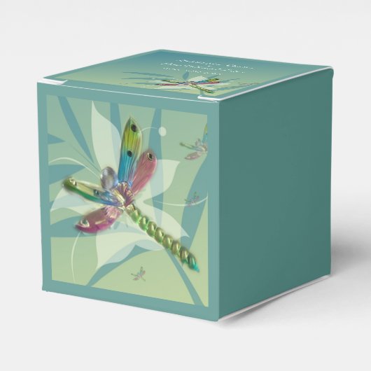 安静用トンボ結婚式の引き出物箱 フェイバーボックス (正面サイド)