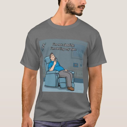 安静眼ユーモアのあるパパデザイン Tシャツ (正面)
