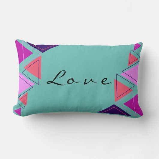 完パターン（の模様が）ある全：プレミアム形状 ランバークッション (正面)